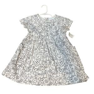 Hanna Andersson Girls Floral Black White Dress Size 100cm | 4